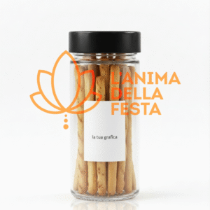 GRISSINETTI TRADIZIONALI con Etichetta personalizzata Vetro 50gr - Bomboniere, Regali e Gadget Personalizzati per Wedding e Eventi B2B