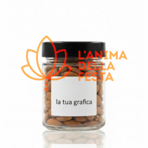 MANDORLE SGUSCIATE con Etichetta personalizzata Vetro 30gr - Bomboniere, Regali e Gadget Personalizzati per Wedding e Eventi B2B