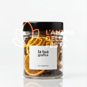 ARANCIA DISIDRATATA E CIOCCOLATO con Etichetta personalizzata Vetro 40gr - Bomboniere, Regali e Gadget Personalizzati per Wedding e Eventi B2B
