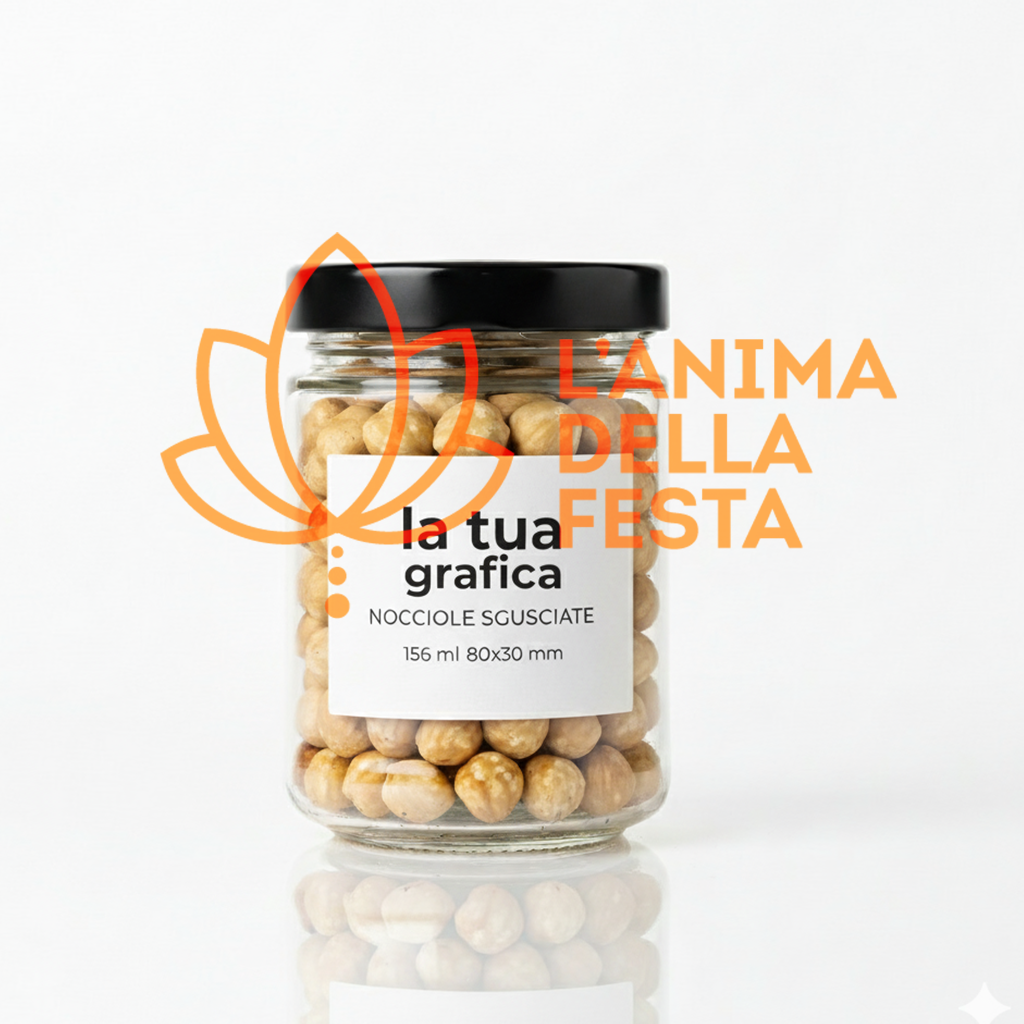 NOCCIOLE SGUSCIATE con Etichetta personalizzata Vetro 50gr - Bomboniere, Regali e Gadget Personalizzati per Wedding e Eventi B2B