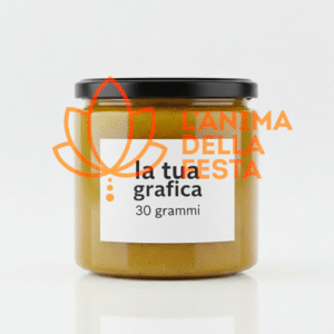 CONFETTURA DI PESCA con Etichetta personalizzata Vetro 30gr - Bomboniere, Regali e Gadget Personalizzati per Wedding e Eventi B2B