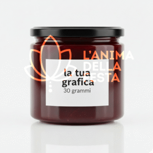 CONFETTURA DI FRAGOLA con Etichetta personalizzata Vetro 30gr - Bomboniere, Regali e Gadget Personalizzati per Wedding e Eventi B2B