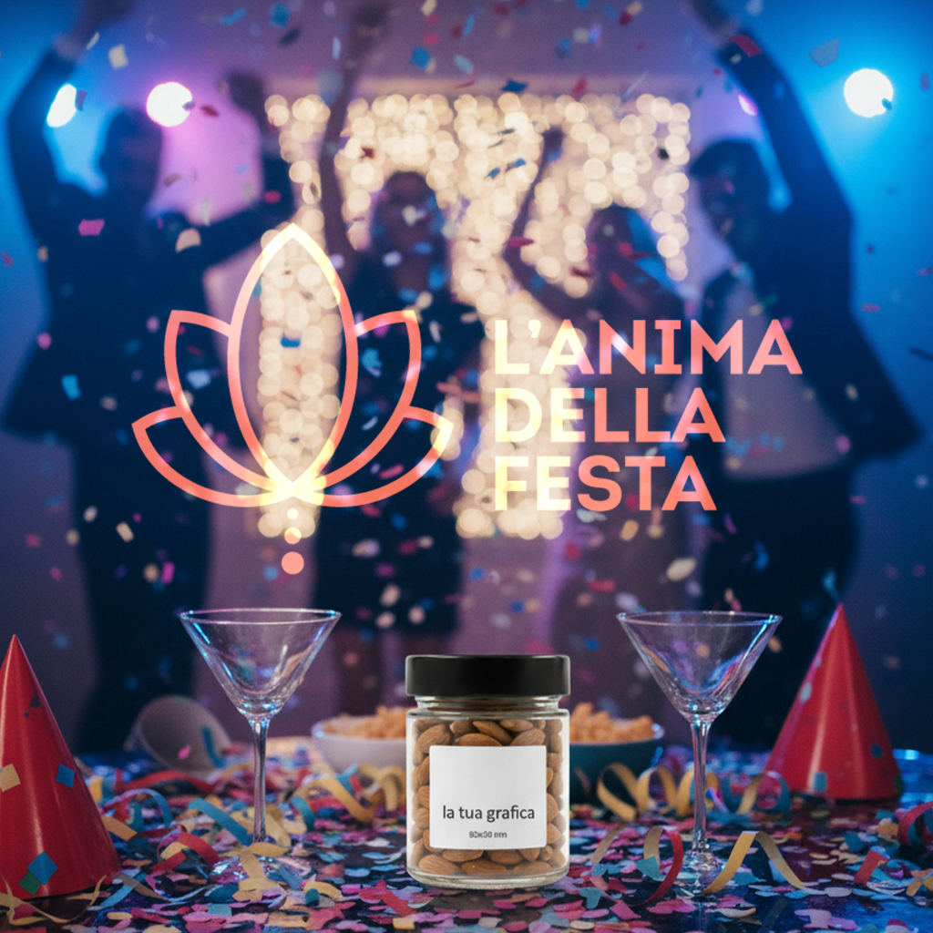 MANDORLE SGUSCIATE con Etichetta personalizzata Vetro 30gr - Bomboniere, Regali e Gadget Personalizzati per Wedding e Eventi B2B - immagine 3