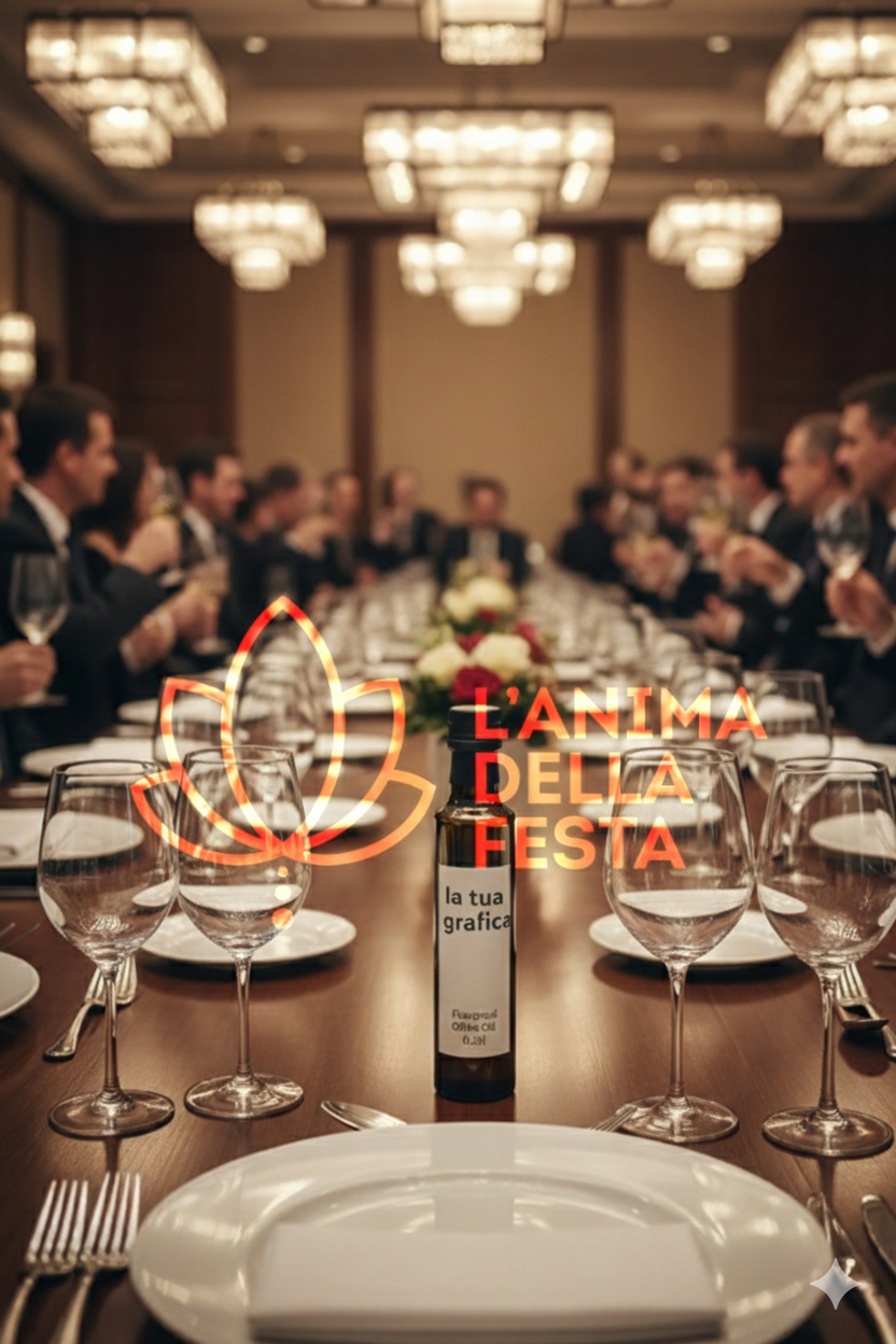 OLIO AROMATIZZATO AL PORCINO con Etichetta personalizzata Vetro 25cl - Bomboniere, Regali e Gadget Personalizzati per Wedding e Eventi B2B - immagine 3