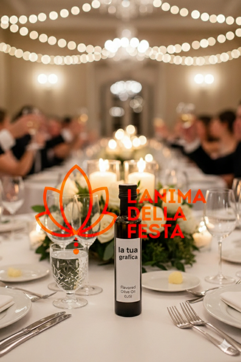 OLIO AROMATIZZATO AL PORCINO con Etichetta personalizzata Vetro 25cl - Bomboniere, Regali e Gadget Personalizzati per Wedding e Eventi B2B - immagine 4